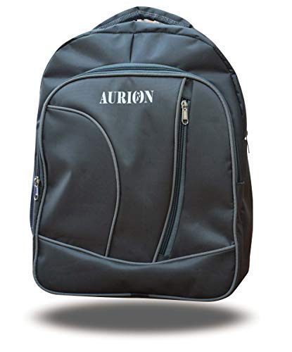 Aurion Polyester 27 Ltrs Grey Laptop bag/Lite weight Casual Backpack I School Bag