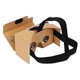 CreateGreat 3D VR Google Cardboard Kit V2.0(34MM Dia. Lenses) with Adjustable Headstrap,Virtual Reality Headsets Compatible with Android & Apple Smartphone,Fit for 3.5-6inch Screen - Natural