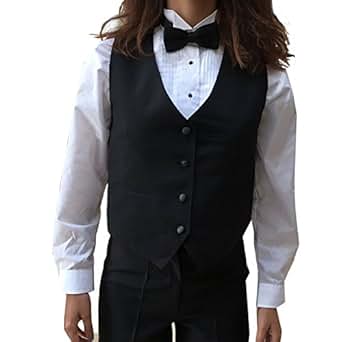 Broadway Tuxmakers Tuxedo Vest, Womens 4 Button Black