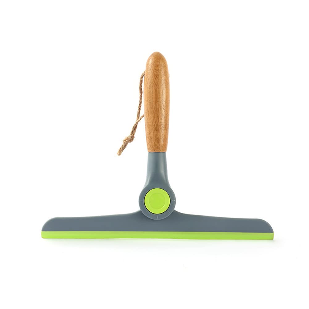 Wondder Pack of 2 Window Squeegees Glass Cleaning Tools Wipers Foldable Bathroom Wipers for Window Glass Floors Bathroom Mirror Cleaners, Green, 9.45x7.48 in