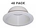 6” Inch White Baffle Recessed Can Light Trim Replaces Halo 310 W Juno 24W-WH - 48 Pack