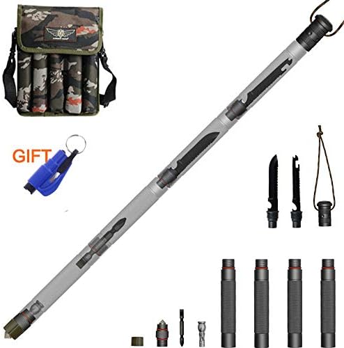 FIVE BEE Alpenstocks Walking Poles | Tactical Stick Folding Tools Army Stock| Outdoor Camping Defense Stick Safety Multi-Functional Home Rod Hiking Survival Tool | 29 inches
