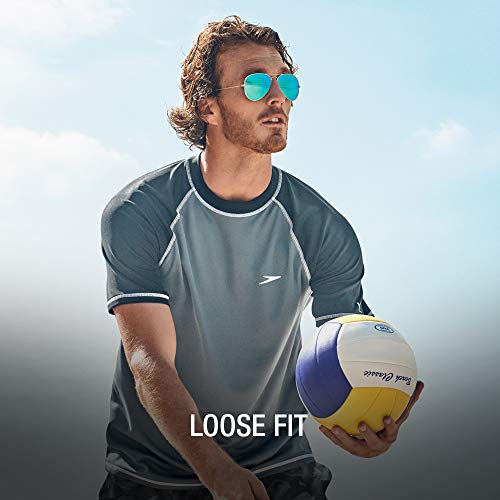 Speedo Men's UPF 50 Short Sleeve Rashguard Swim Tee - Beach Ready