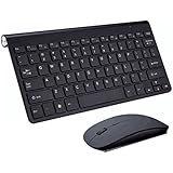 Pikeman Keyboard Low Noise Ultra Thin Mini suit 2.4 G Wireless Keyboard and Mouse Combo Set Keyboard and Mouse Included, 2.4GHz Dropout Free Connection, Long Battery Life (Black)
