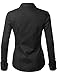 LE3NO Womens Lightweight Button Down Shirt with Stretch, L3NWT573A BLACK, X-Small