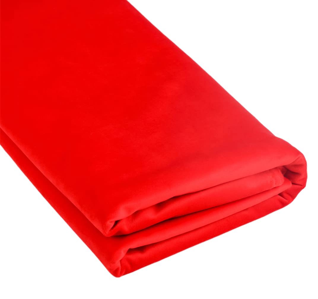 TinaKim Chair Fabric Upholstery, Velvet Material, for Sofa Chair Couch Cover Repair DIY (Red, 2 Yards)