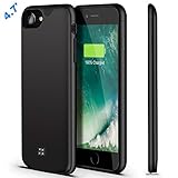iPhone 8/7 Battery Case,Fit Lightning Headphone,U-good 2700mAh Ultra Slim Portable Charging Case for iPhone 7 8(4.7in) Battery Charger Case Battery Pack,100% Extra Battery / Lightning Port Input-Black