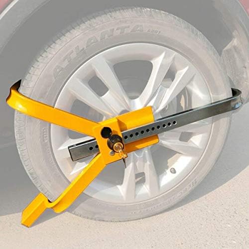 セキュリティ牽引タイヤクランプ ホイールロック 大型家電 イエロー 車 バイク ビューティー トレーラー 自動車 トラックタイヤロック用 盗難防止タイヤロック B07z397vfw Homgx