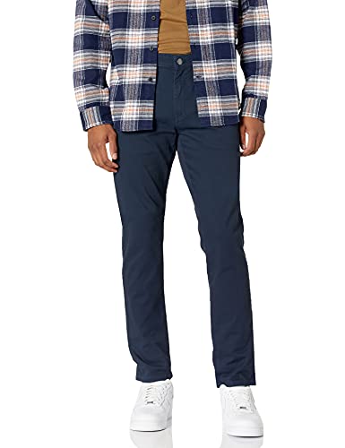 Amazon Essentials Mens Slim-Fit 5-Pocket Stretch Twill Trousers, Navy, 42W / 34L