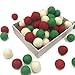 Christmas Felt Balls Red Green White 80pc 2cm DIY Felted Pom Pom Garland Wool Balls