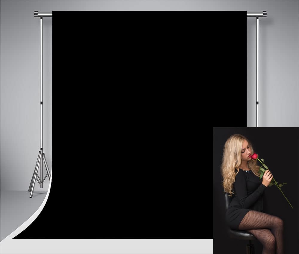 Kate Black Backdrops for Photography Microfiber Abstract Photo Background for Studio Portrait Shooting 5x7ft/1.5x2.2m
