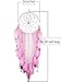 Large Size Big Size Dream Catcher Handmade Traditional Pink Feather Silver Painting Silver net Wall Hanging Mordern Home Decoration (Pink-L)