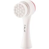 CALA Dual-Action Facial Cleansing Brush (Pink), Superfine Soft Bristles Deep Clean Pores, Removes Oil, Dirt, Long-Wear Makeup + Sunscreen, Water-Resistant for Shower Use