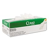 Curad Powder-Free 3G Vinyl Exam Gloves- Large -Box of 100