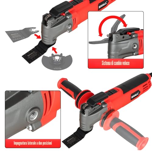 SHALL Oscillating Tool 500W Oscillating Multi-Function Tool Kit with 5° Oscillation Angle, 34 Saw Accessories and Carry Bag