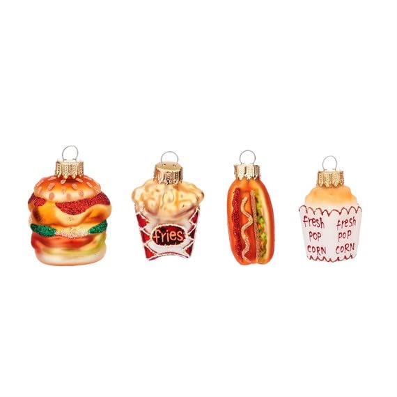 Sass & Belle Mini Fun Fast Food Shaped Baubles - Set of 4