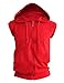 BCPOLO Men's Casual Zip-Hoodie Vest Cotton Sleeveless Zip up Hoodie Vest-red XS