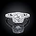 EnjoIt Silver Plated CZ Crystal Square Rings Wedding Rings for Women