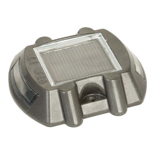 Solar Road Path Deck Dock Warning Lights with White LEDs- Single Setting (12 Pack)