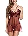 Avidlove Women Lace Babydoll Lingerie Mesh Chemise Nightie V-Neck Sleepwear S-XXL