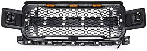 ZHFENG Front Grill Grille Raptor Style for Ford F150 F-150 2018-2019 Amber LED Light Accessory tool