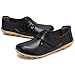 CIOR Women's Genuine Leather Loafers Casual Moccasin Driving Shoes Indoor Flat Slip-on Slippers,M915,Black,42