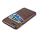 Dockem Wallet Case for iPhone 8 and iPhone 7 - Minimalist Vintage Synthetic Leather Card Case, Ultra Slim Professional Executive Snap On Cover with 2 Card Holder Slots [Brown]