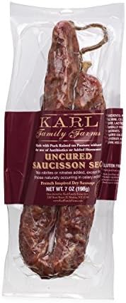 Karl Family Farms Nitrate Free &amp; Pasture Raised Saucisson Sec 7oz.