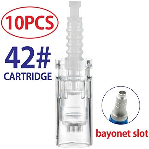 10Pcs 42 Pins Derma Auto Pen Cartridges 0.25mm- Microneedling Pen Cartridges for Angel Kiss A9 / S65 / K3892, Dr Pen M5 / M7 / N2, Disposable Replacement Accessories