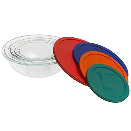 Pyrex Smart Essentials 8-Piece Mixing Bowl Set With Free Bakers Secret Spatula (Bundle) by World Kitchen - Thumbnail 2
