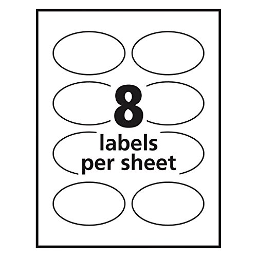 Avery Print-To-The-Edge Glossy Oval Labels, True Print, 2" x 3.3", Pack of 80 Oval Labels (22820)