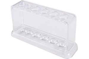 Leadigol Plastic Clear Test Tube Rack 6 Holes Stand Lab Test Tube Stand Shelf School Supply Lab Equipment