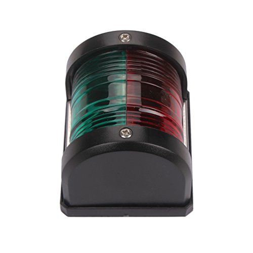 Zowaysoon 12V Boat LED Navigation Light Bi-color Red Green Masthead Light 225 °ABS Plastic for Yacht Boat