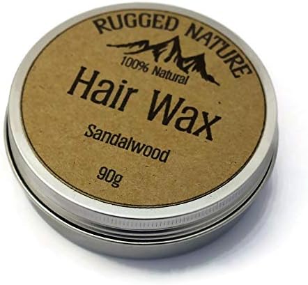 Natural Hair Wax Sandalwood – Hair Wax for Men by Rugged Nature – Medium Hold Hair Styling Wax – Eco Friendly Styling Wax – 100% Natural Hair Wax – Anti-Allergy Hair Styling Wax – Made in the UK – 90g
