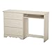 South Shore Desk with 3 Storage Drawers, Pure White
