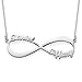 Couples Infinity Pendant Name Necklace in Sterling Silver - Custom Made with Any Name! Endless Love