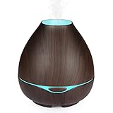 NexGadget Aromatherapy Essential Oil Diffuser - 300ML Aroma Cool Mist Humidifier with Waterless Auto Shut Off and Timer for Home,Office,Spa&More - Dark Wood Grain