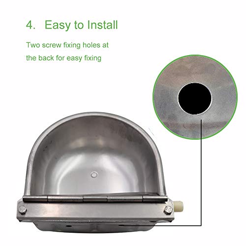 CPROSP Animal Drinking Bowl Automatic Water Feeder Bowl with Pipe Hose Stainless Steel Pet Supplies - Thumbnail 5