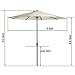 EASELAND Patio Umbrella 9-Feet Outdoor Table Market Umbrella Push Button Tilt and Crank Garden Parasol with Crank Winder, 8 Ribs, Beige