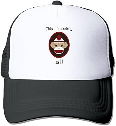 GYO89BYE Red And Brown Sock Monkey First Birthday Baseball Caps/Hats Adjustable For Unisex
