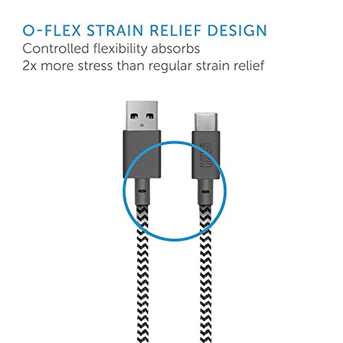 Native Union BELT Cable USB-A to USB-C - 4ft Ultra-Strong Reinforced Certified Charging/Sync Cable with Leather Strap - Compatible with All USB-C Devices (Zebra)