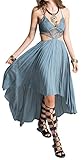 R.Vivimos® Women Summer Spaghetti Straps Sexy V neck Dress