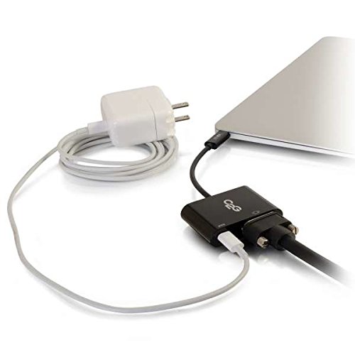 C2G/Cables to Go 29533 USB-C to VGA Video Adapter Converter with Power Delivery, Black