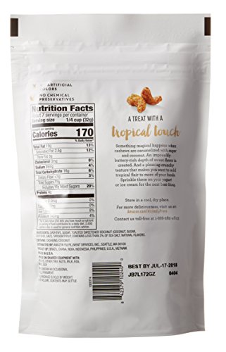 Amazon Brand - Wickedly Prime Roasted Cashews, Coconut Toffee, 8 Ounce (Pack of 3)
