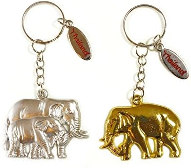Keychain Set Tourist And Animals Favor of Asian 2x1 in Set 2 Pcs (Elephant Gold-Silver)