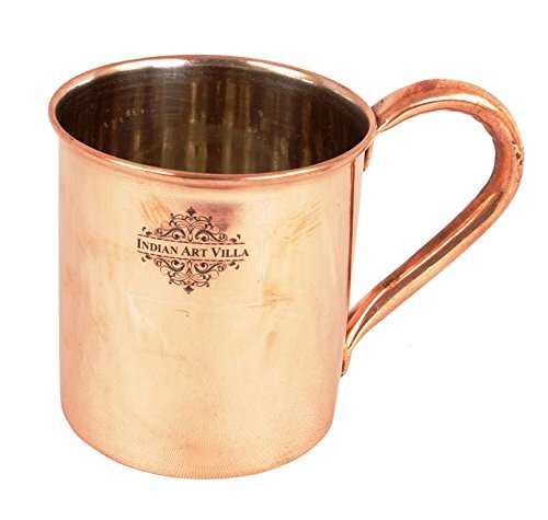 Indian Art Villa Copper Nickel Moscow Mule Mug Cup, Barware, Best for Parties, 415 ML