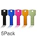 JUANWE 32GB Flash Drive 5 Pack USB 2.0 Metal Thumb Drives Key Shape Memory Stick for Business,Students,Office