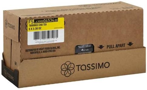 Tassimo Professional Machine Use Only Twinings T Disc Capsule Chai Tea, 3.38 Ounce - 5 per case.