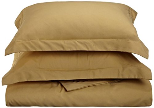 Elegance Linen 1500 Thread Count Wrinkle Resistant Ultra Soft Luxurious Egyptian Quality 3-Piece Duvet Cover Set, King/California King, Gold