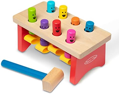 Banc À Marteler De Luxe, Banc de frappe avec un marteau,Jeux d'éveil et de Premier Âge, Jouet de développement,Cadeaux pour garçons ou fille de 2 3 4 ans, Jouets en bois